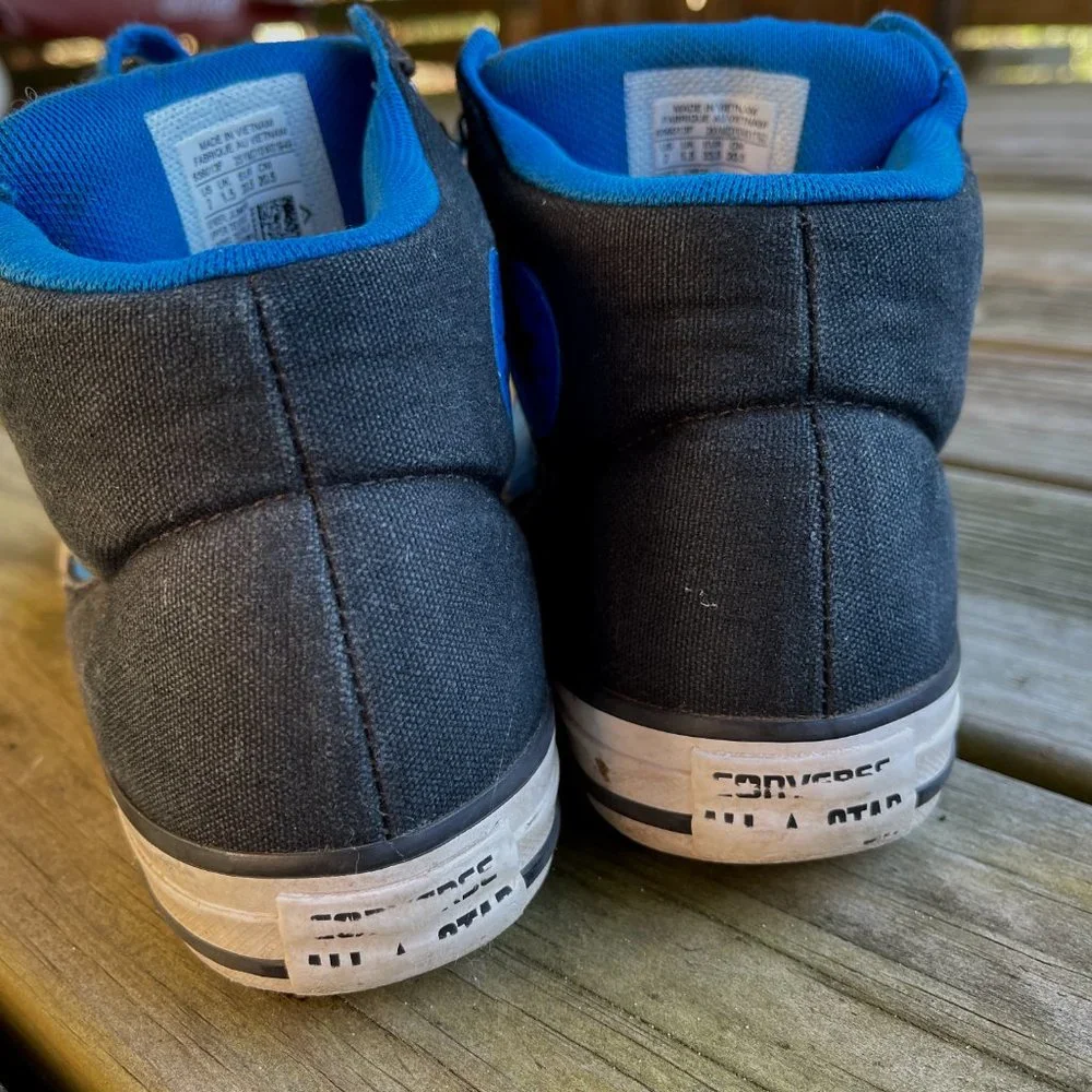 Converse Chuck Taylor All Star Street Mid Blue Black Kids Size 2Y
